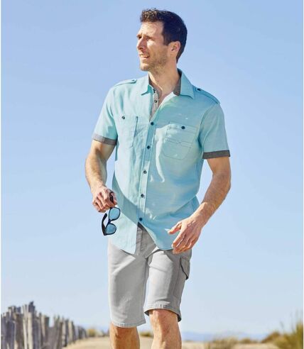 Men's Grey Denim Cargo Shorts