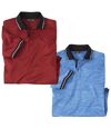 2er-Pack melierte Poloshirts Sport Atlas For Men