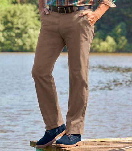 Men's Brown Casual Chino Trousers