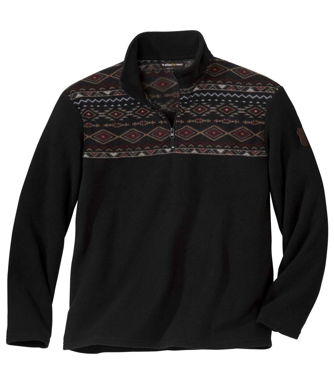 Men's Black Navajo Fleece Jumper - Half Zip-2