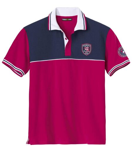 Men's Fuchsia Rugby-Style Polo Shirt 