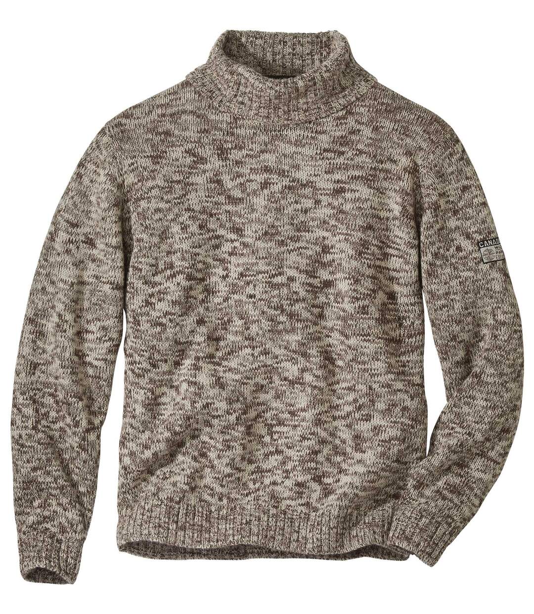 Men's Beige Turtleneck Knit Sweater  Atlas For Men