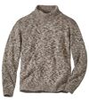 Men's Beige Turtleneck Knit Sweater  Atlas For Men