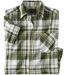 Men's Green Checked Embossed Cotton Shirt 