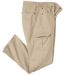 Men's Beige Semi-Elasticated Cargo Trousers  