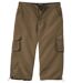 Men's Multi-Pocket Cropped Trousers - Brown