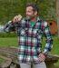 Men's Multicoloured Checked Fleece Overshirt