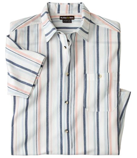 La Chemise Manches Courtes Rayée en Crépon