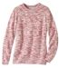 Women's Pink Mottled Fluffy Knit Sweater