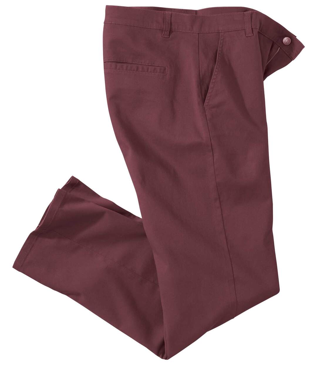 Bordeauxrote Chino-Hose mit Stretch-Effekt-1