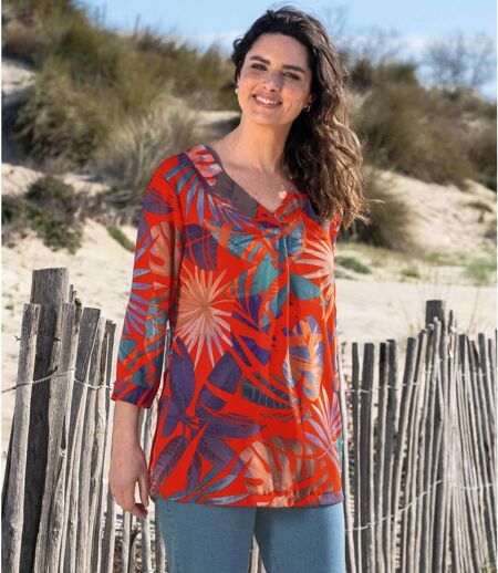 Blouse en Voile de Crêpe Exotique 