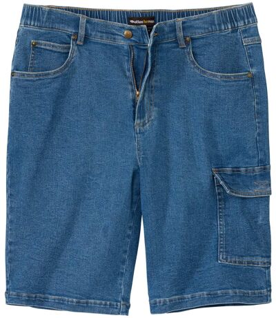 Men's Blue Denim Cargo Shorts 