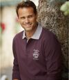 Pack of 2 Men's Long-Sleeved Polo Shirts - Black Burgundy Atlas For Men
