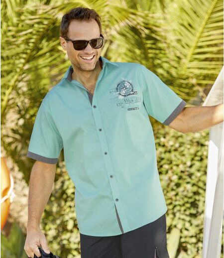 Men's Hawaii Expedition Poplin Shirt - Turquoise