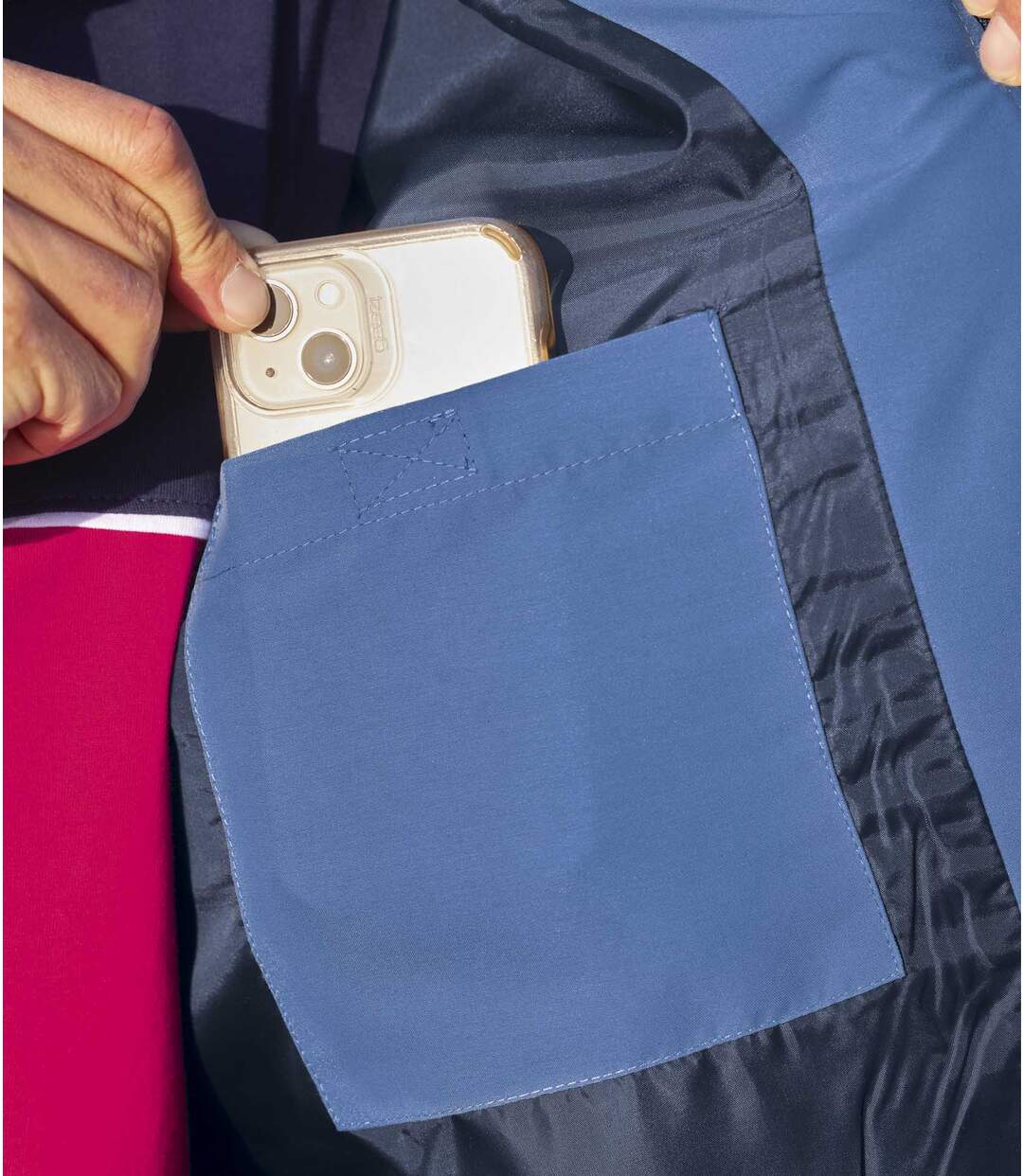Modrá bunda z mikrovlákna na zips Atlas For Men