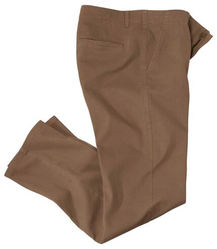 Men's Brown Stretch Chino Trousers 