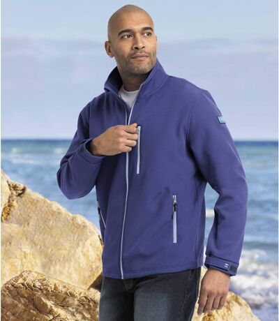 Men's Blue Microfleece-Lined Softshell Jacket