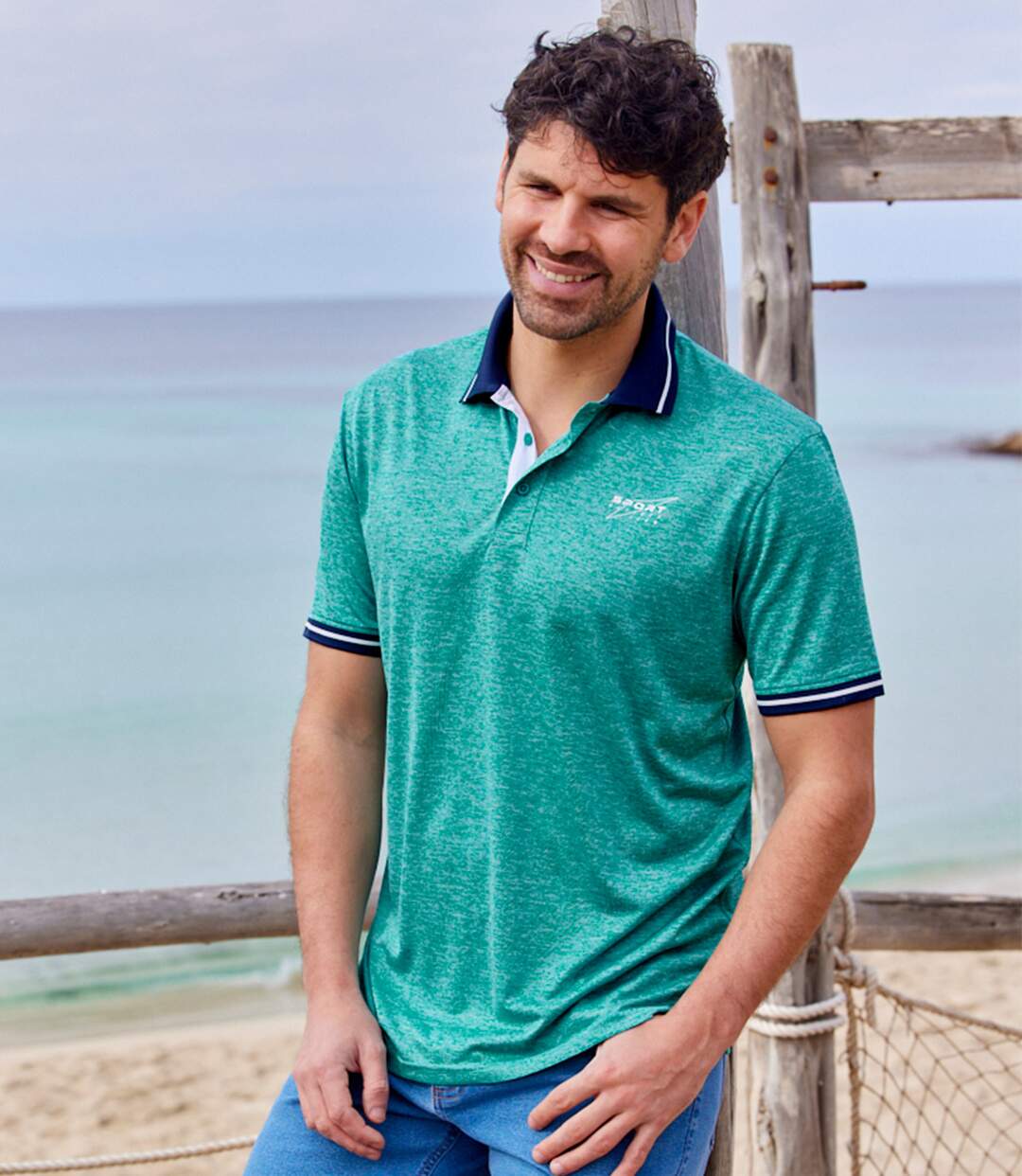 Pack of 3 Men's Summer Polo Shirts - Green Coral Blue | Atlas For Men