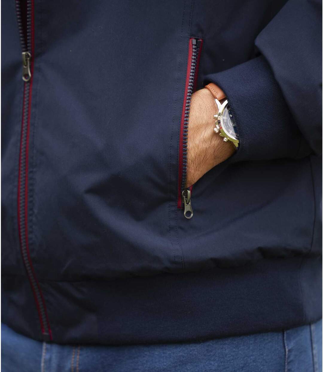 Men's Navy Fleece-Lined Microfibre Jacket  Atlas For Men