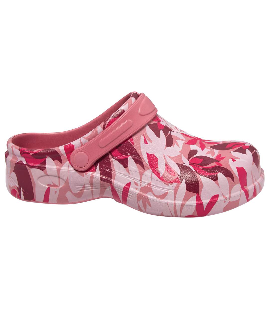 Women's Pink Floral Clogs-2