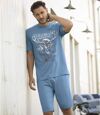 Men's Animal Short Print Pyjama Set - Blue Atlas For Men