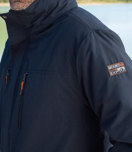 Men's Navy Multipocket Parka - Water-Repellent