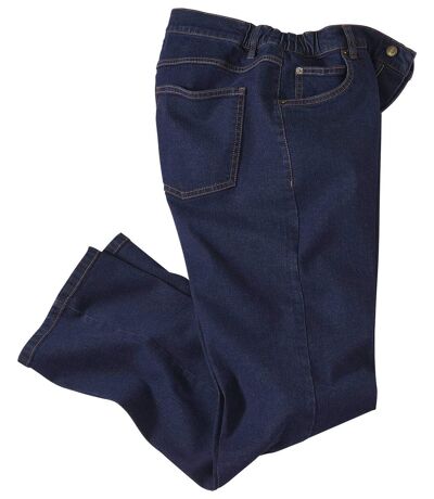 Donkerblauwe regular stretch jeans 