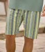 Men's Green Striped Pyjama Short Set-5