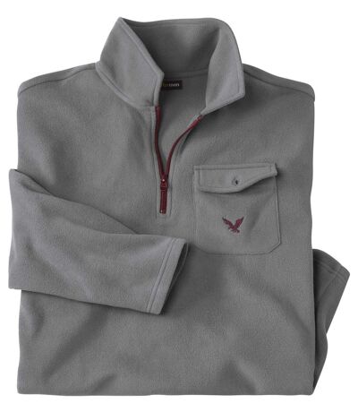 Men's Grey Microfleece Polo Shirt