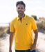 Pack of 3 Men's Cotton Polo Shirts - Khaki Yellow Navy-3