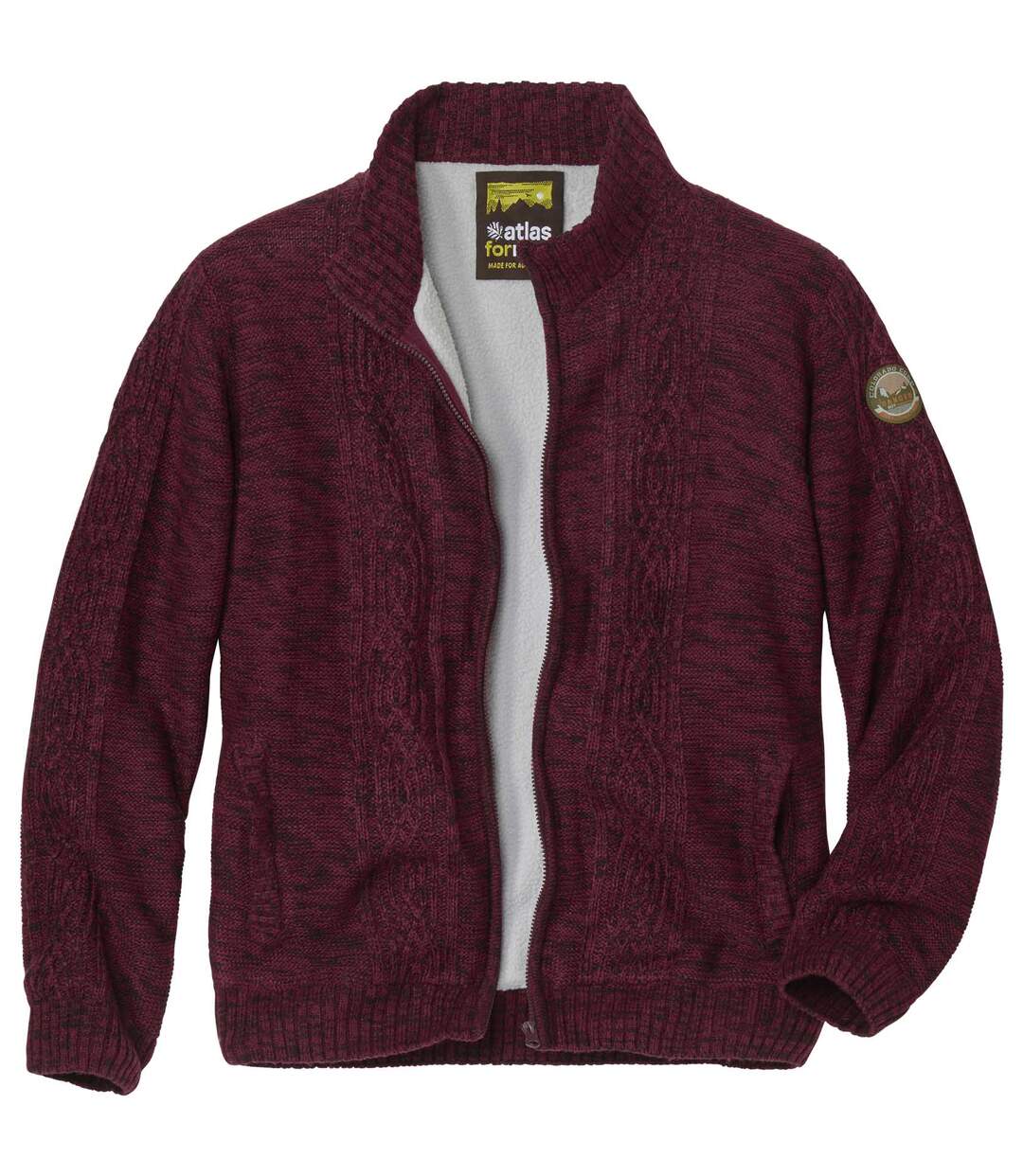 Pletený sveter podšitý imitáciou ovčieho rúna Atlas For Men