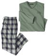 Men's Jersey and Flannel Pajamas - Green Atlas For Men
