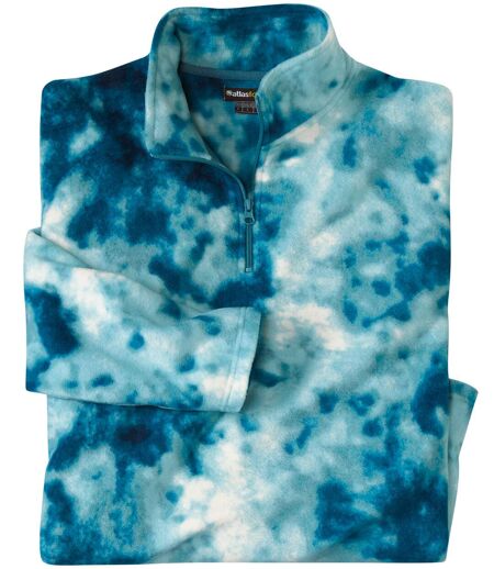 Men's Blue Tie-Dye Fleece Jumper