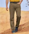 Hnědé strečové kalhoty rovného střihu Regular Atlas For Men