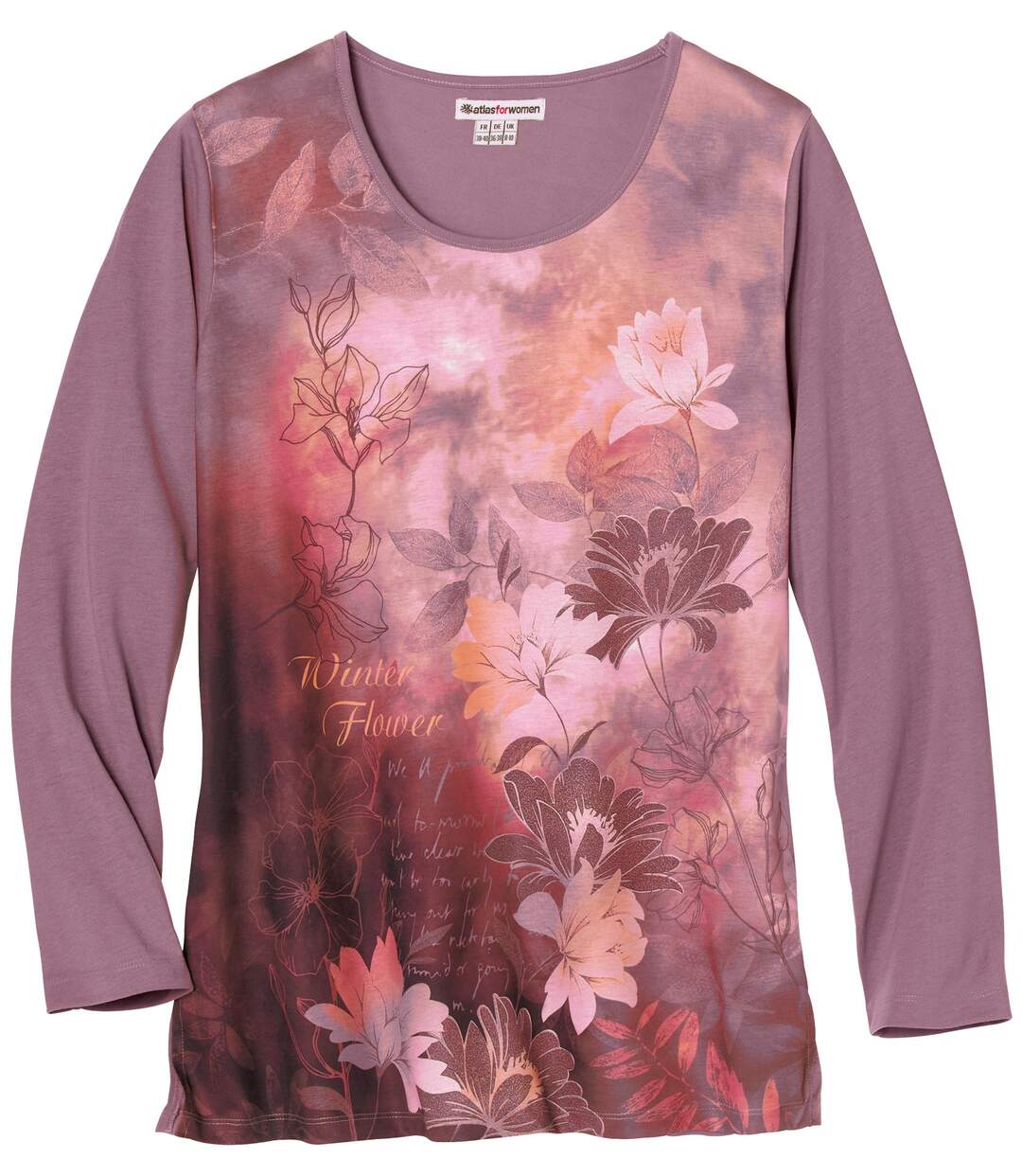 Women's Purple Floral Print Top