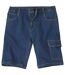 Men's Blue Stretch Denim Cargo Shorts