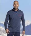 Pack of 2 Men's Brushed Fleece Sweatshirts - Mottled Gray Blue Atlas For Men
