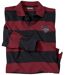 Men's Bordeaux Black Striped Polo Shirt