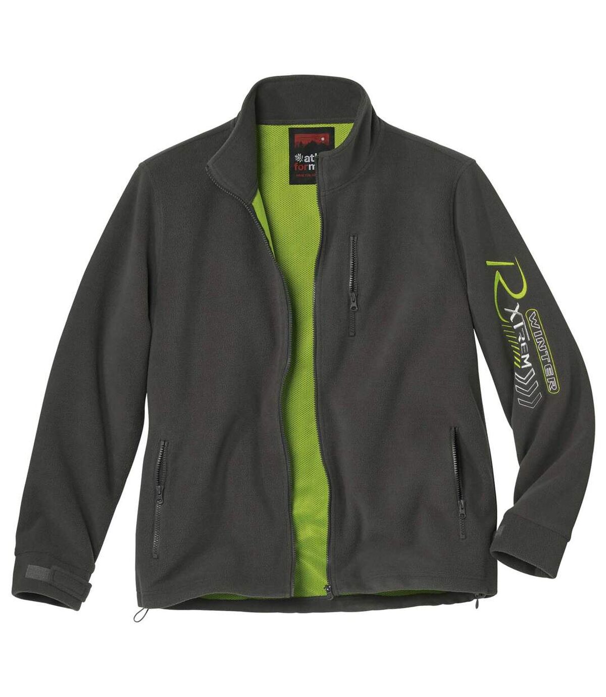 Men's Mesh-Lined Fleece Jacket - Anthracite Green - Full Zip Atlas For Men