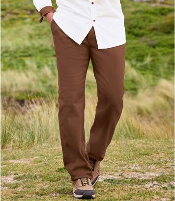 Pantalon Chino Stretch Marron