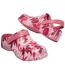 Women's Pink Floral Clogs-1