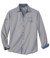 Men's Light Gray Pilot-Style Shirt Atlas For Men