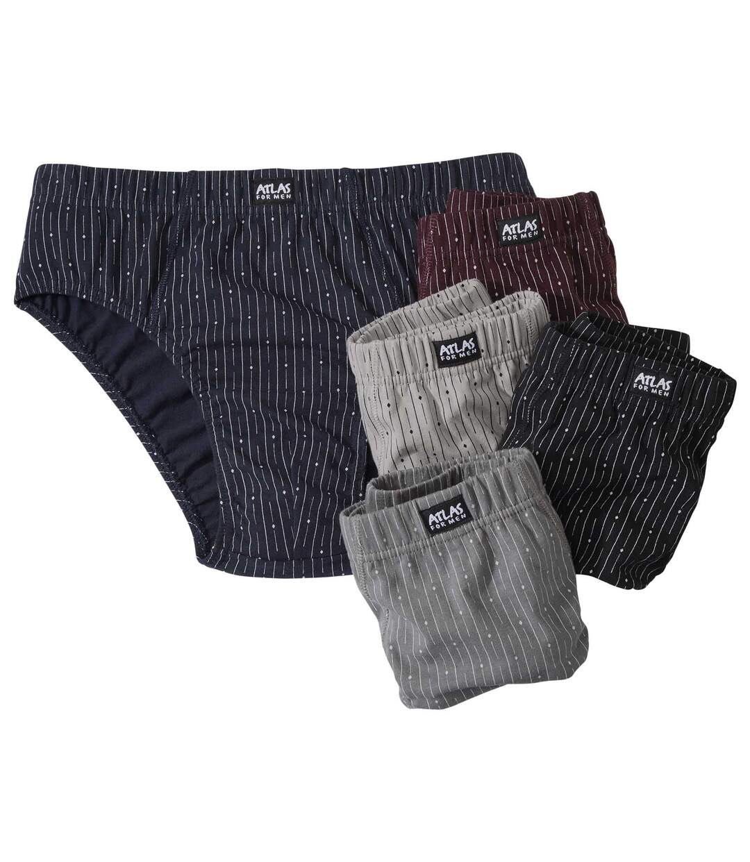 Pack of 5 Men's Top Comfort Briefs - Black Greyy Blue Burgundy-1