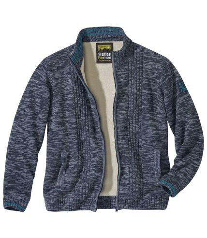 Pletený melírovaný sveter na zips