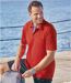 Pack of 3 Men's Classic Polo Shirts - Blue Red Off-White