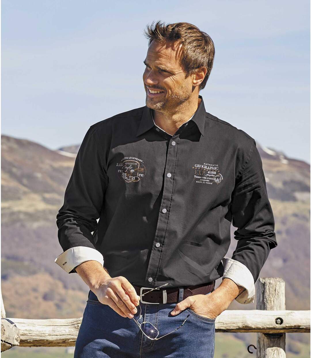Men's Grey Poplin Cotton Shirt - Long Sleeves Atlas For Men