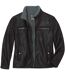 Men's Black Sherpa-Lined Aviator Jacket-2