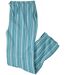 Men's Blue Striped Jersey Trousers - Elasticated Waist 