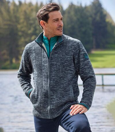 Men's Fleece-Lined Knitted Jacket 