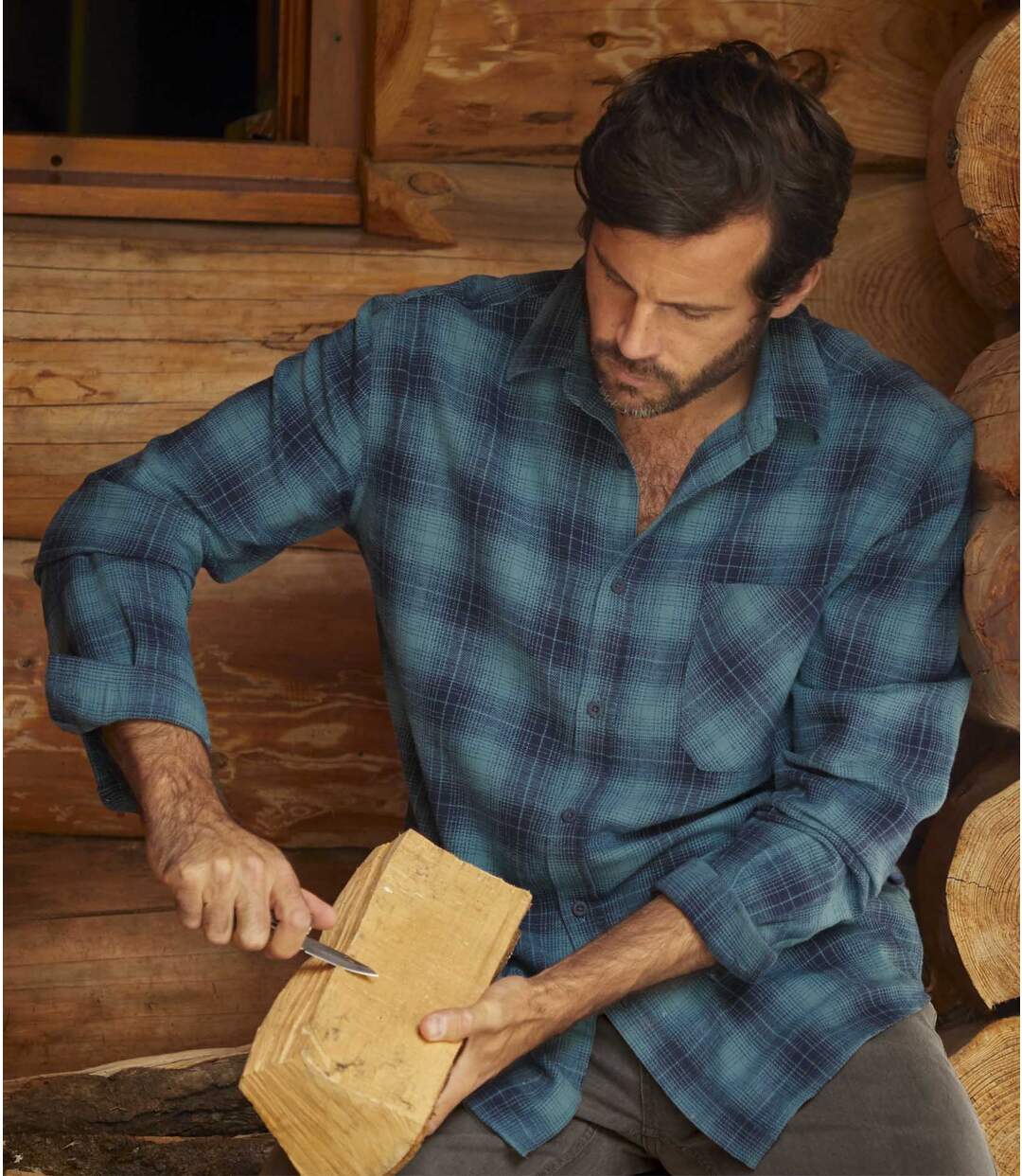 Kockás téli flanel ing-4